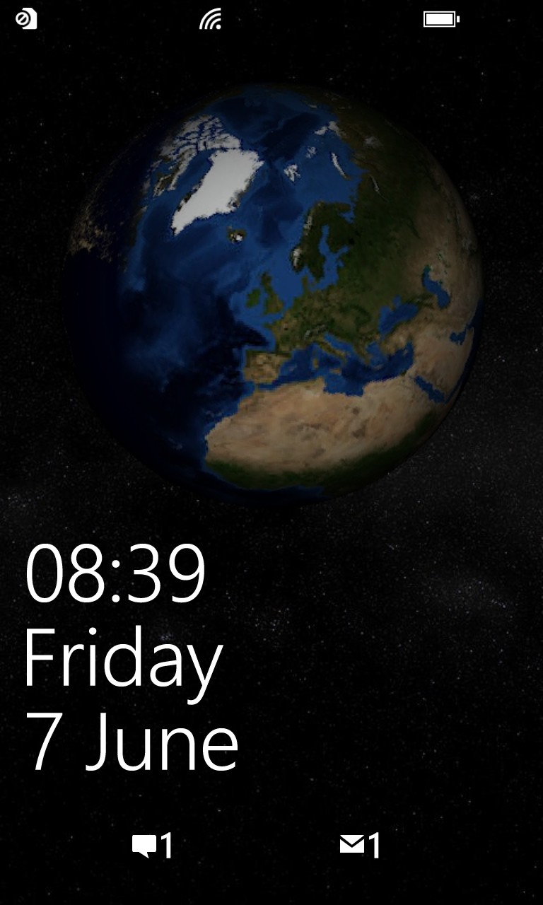 Screenshot, Earth Lock Screen