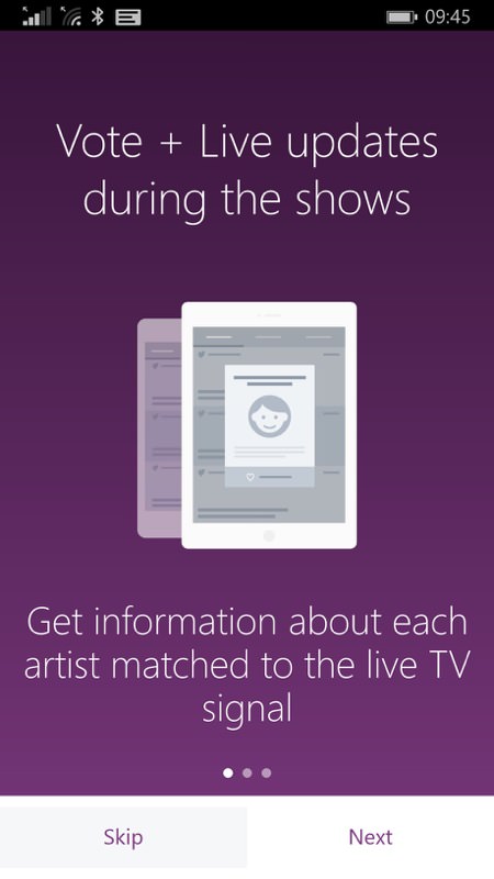 Screenshot, Eurovision for Windows Phone