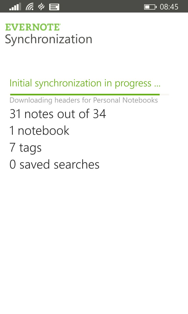 Screenshot, Evernote