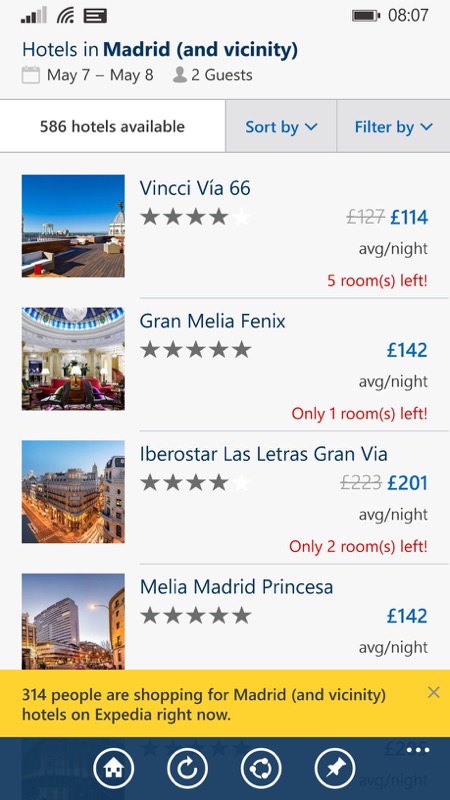 Expedia screenshot