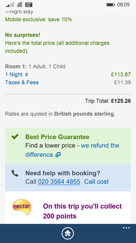 Expedia screenshot