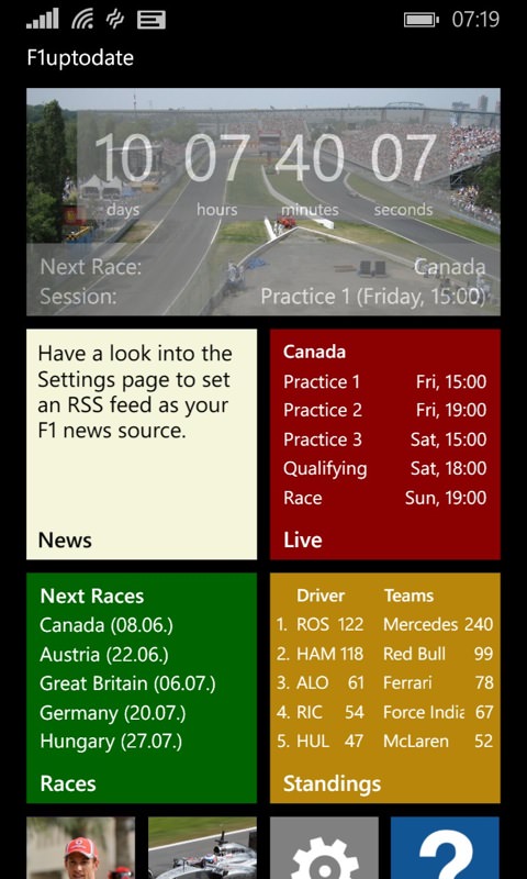 Screenshot, F1uptodate