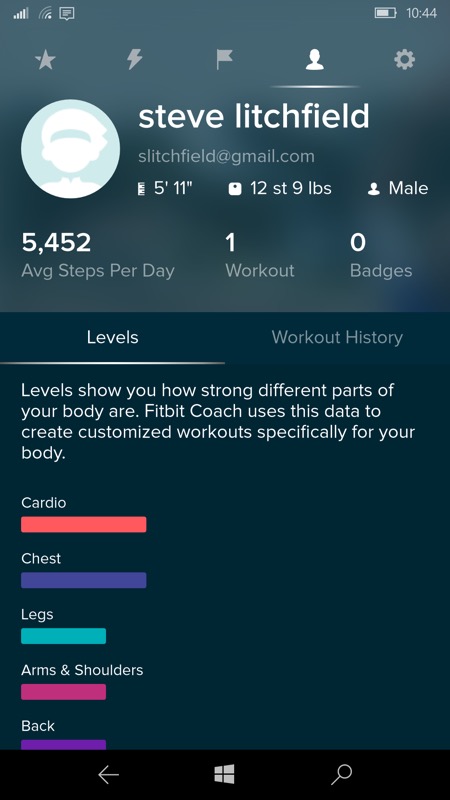 Screenshot, Fitbit Coach