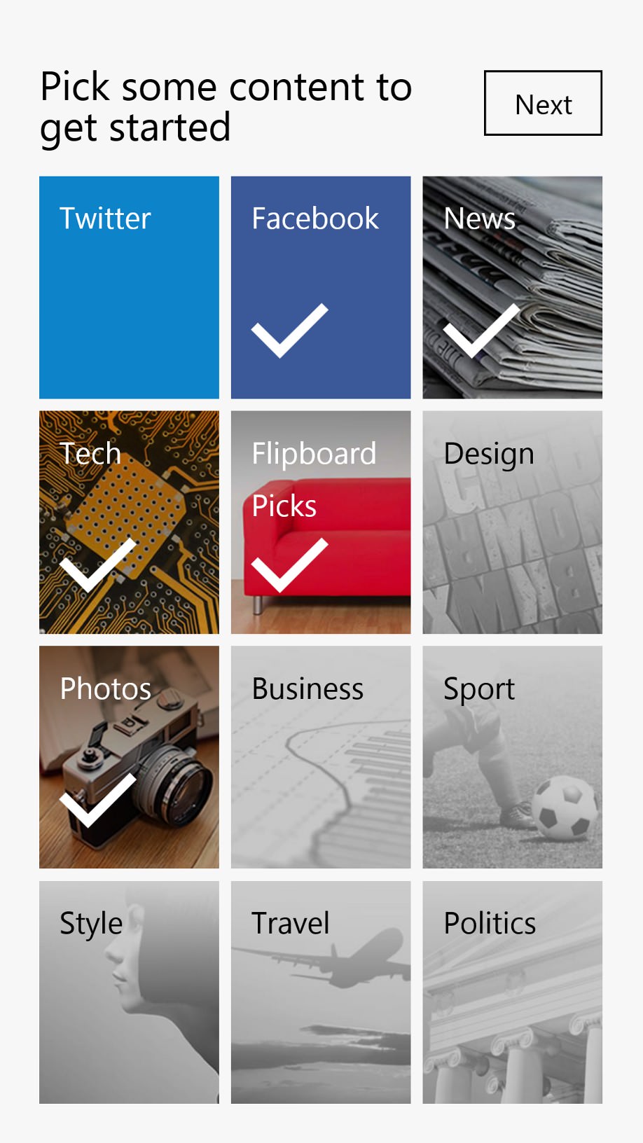 Flipboard screenshot on Windows Phone