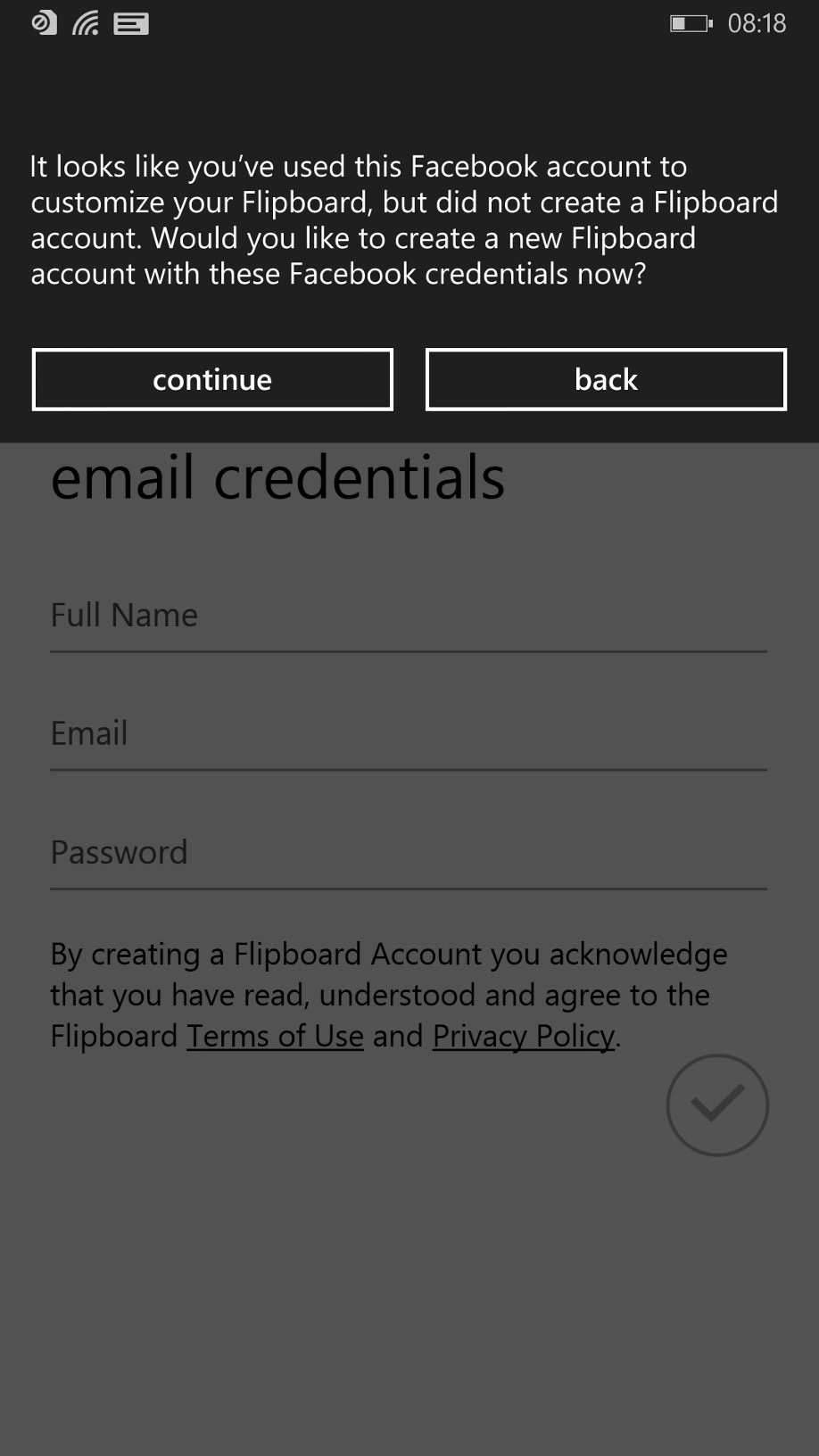 Flipboard screenshot on Windows Phone