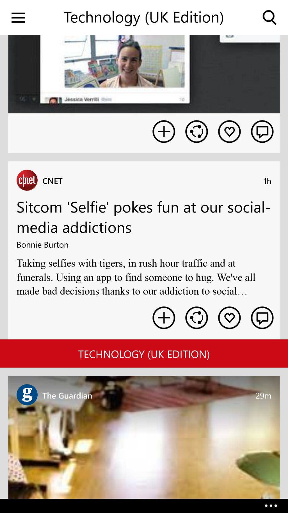 Flipboard screenshot on Windows Phone