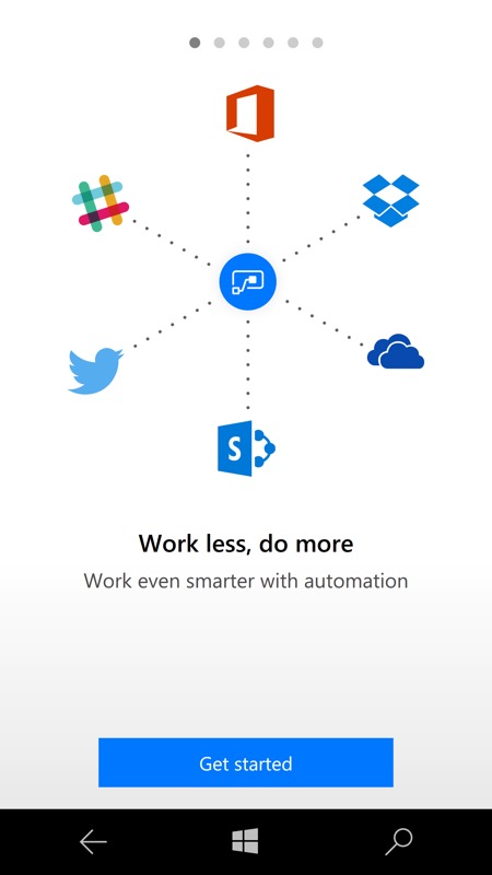 Screenshot, Microsoft Flow UWP