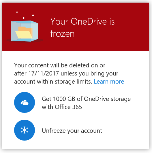 microsoft onedrive account deletion