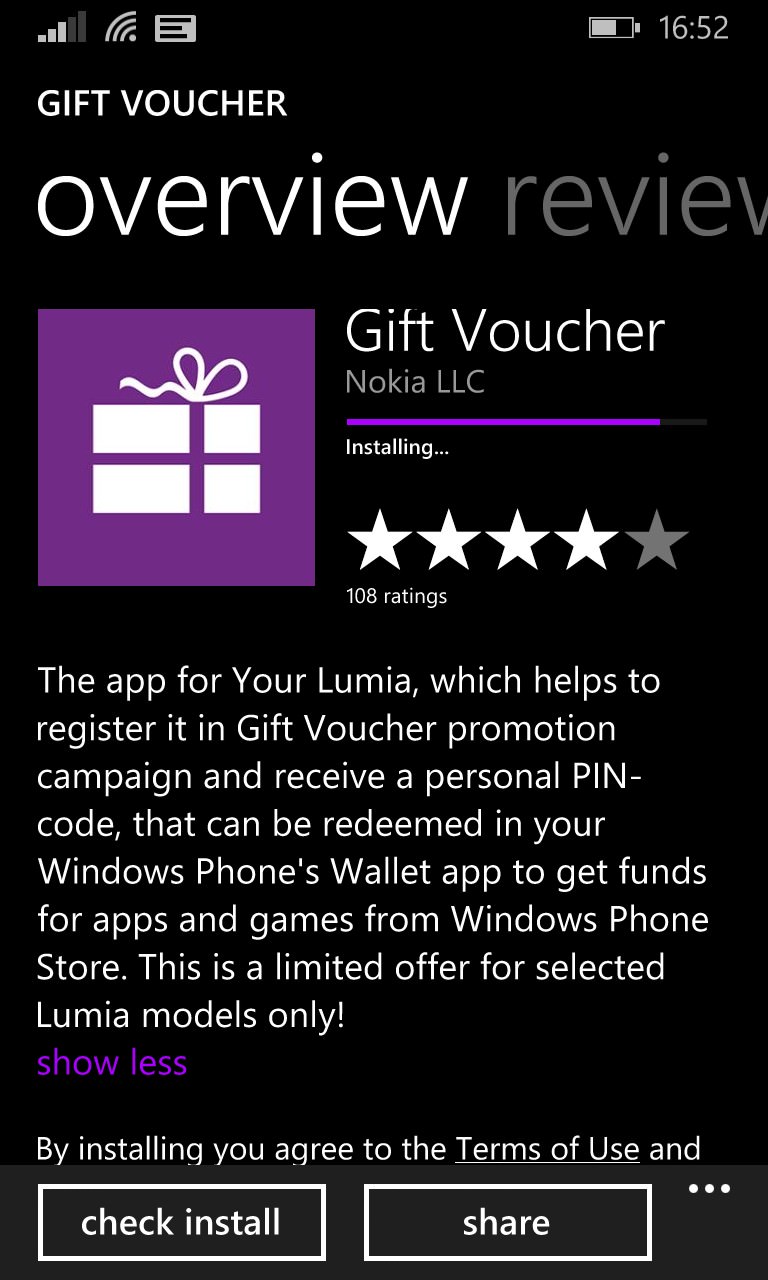 Screenshot, Gift Voucher from Nokia