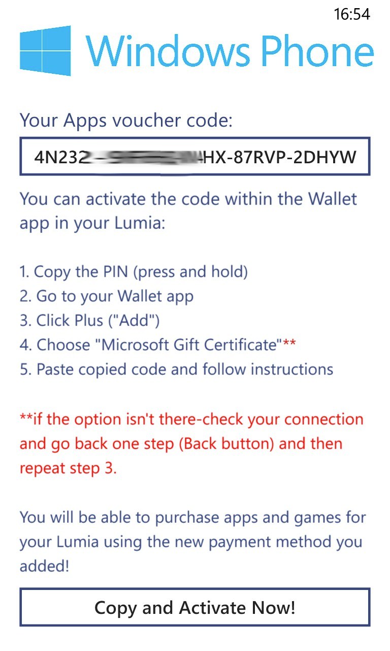 Screenshot, Gift Voucher from Nokia