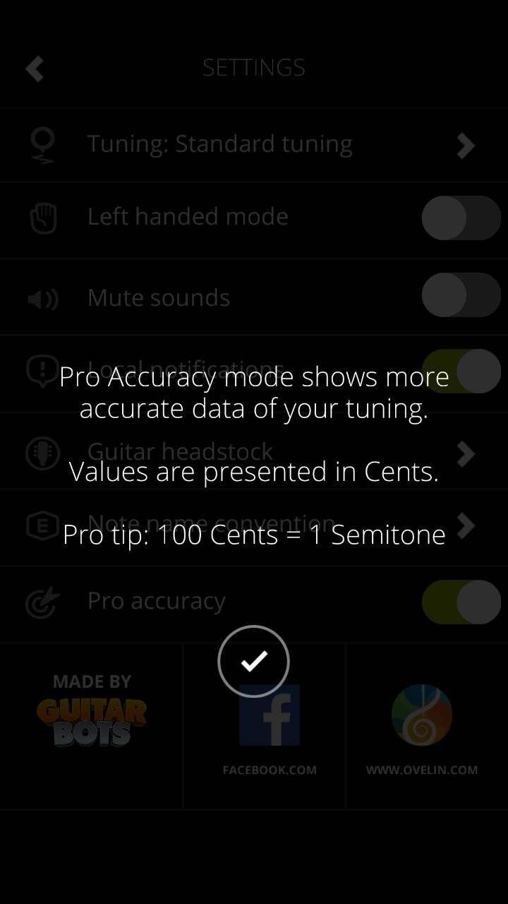 Screenshot, Guitar Tuna for Windows Phone