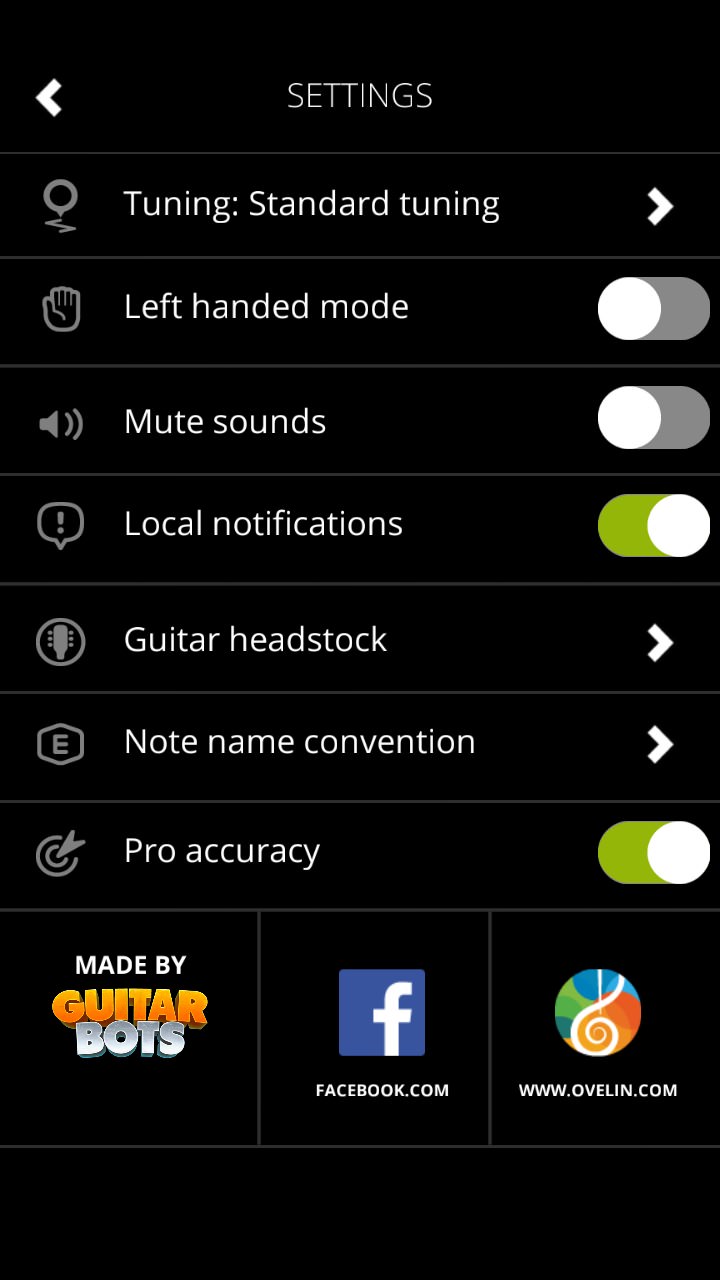 Screenshot, Guitar Tuna for Windows Phone