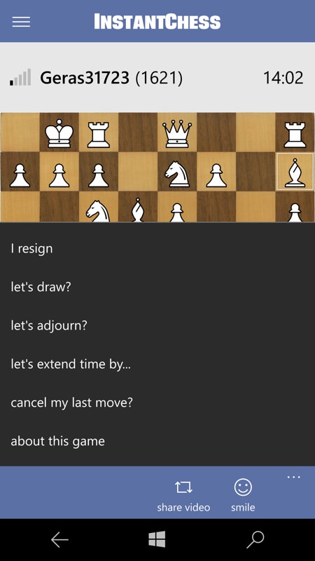 Screenshot, InstantChess