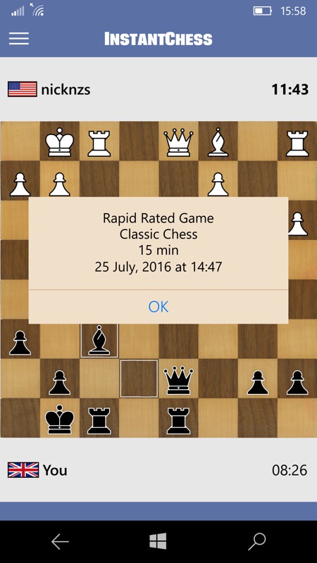 Screenshot, InstantChess