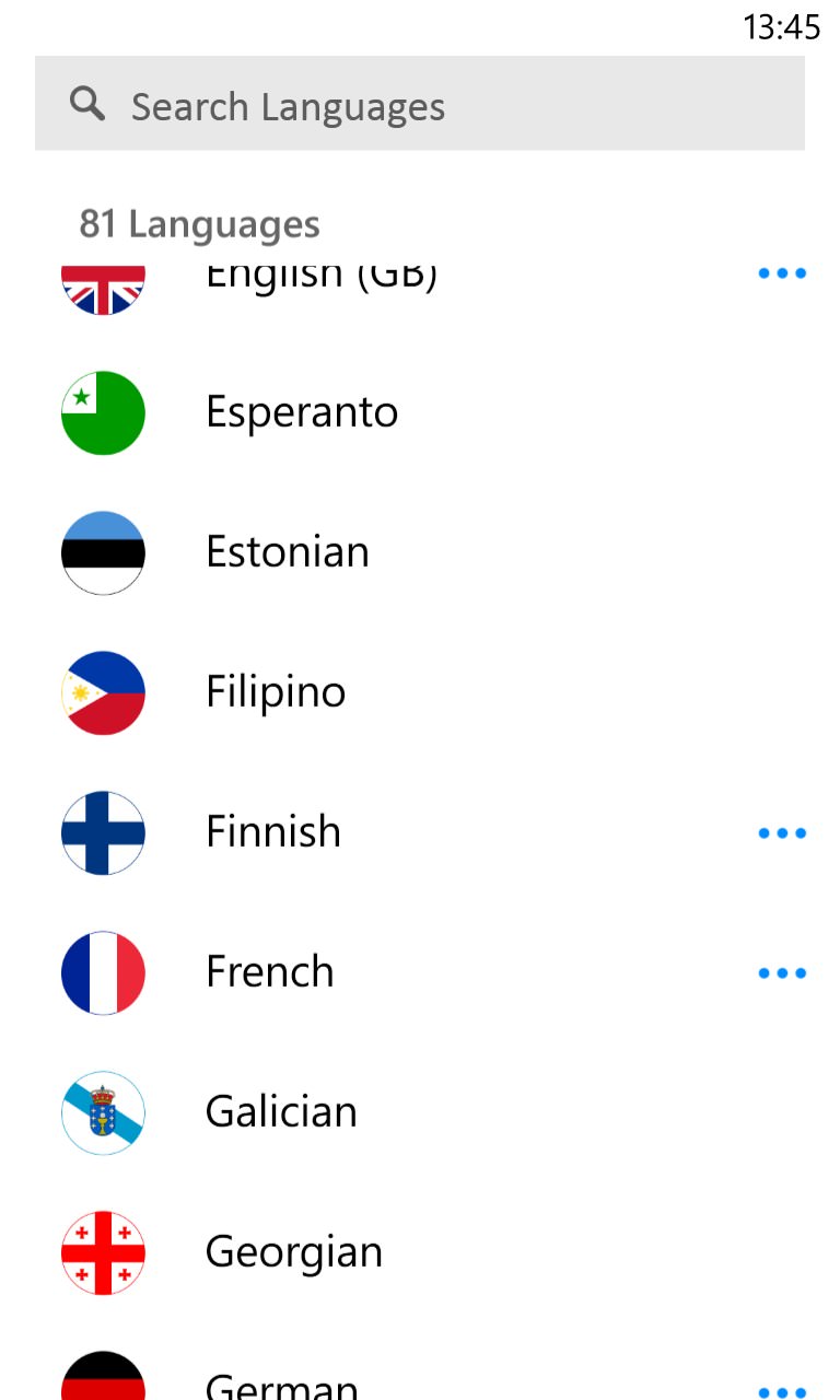 itranslate app languages