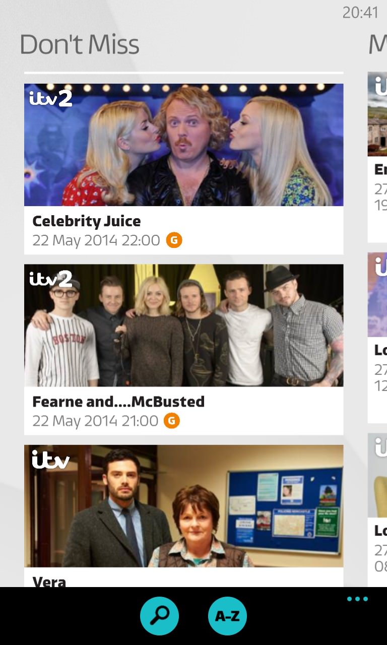 Screenshot, ITV Player