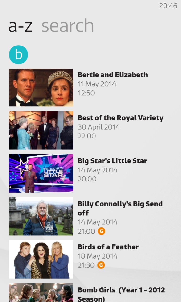 Screenshot, ITV Player