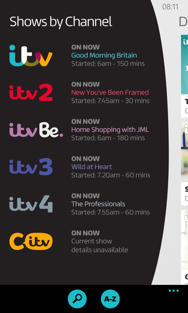 Screenshot, ITV Player