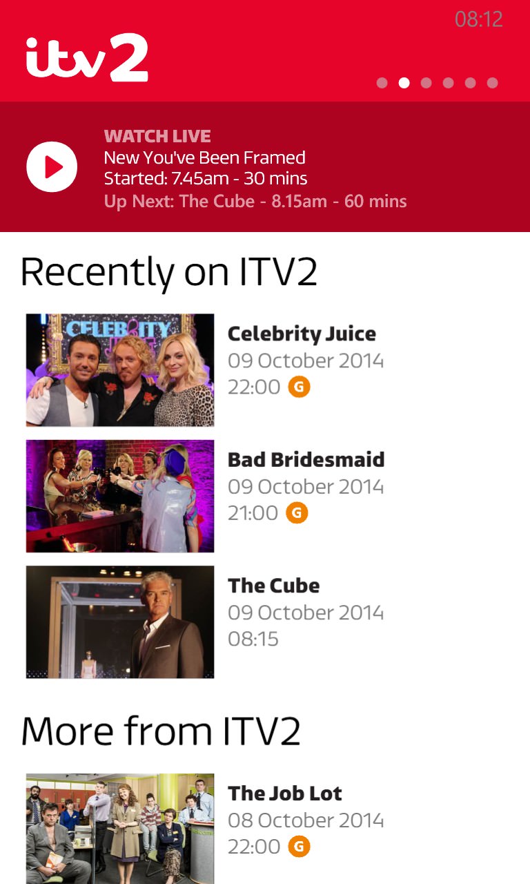 Screenshot, ITV Player