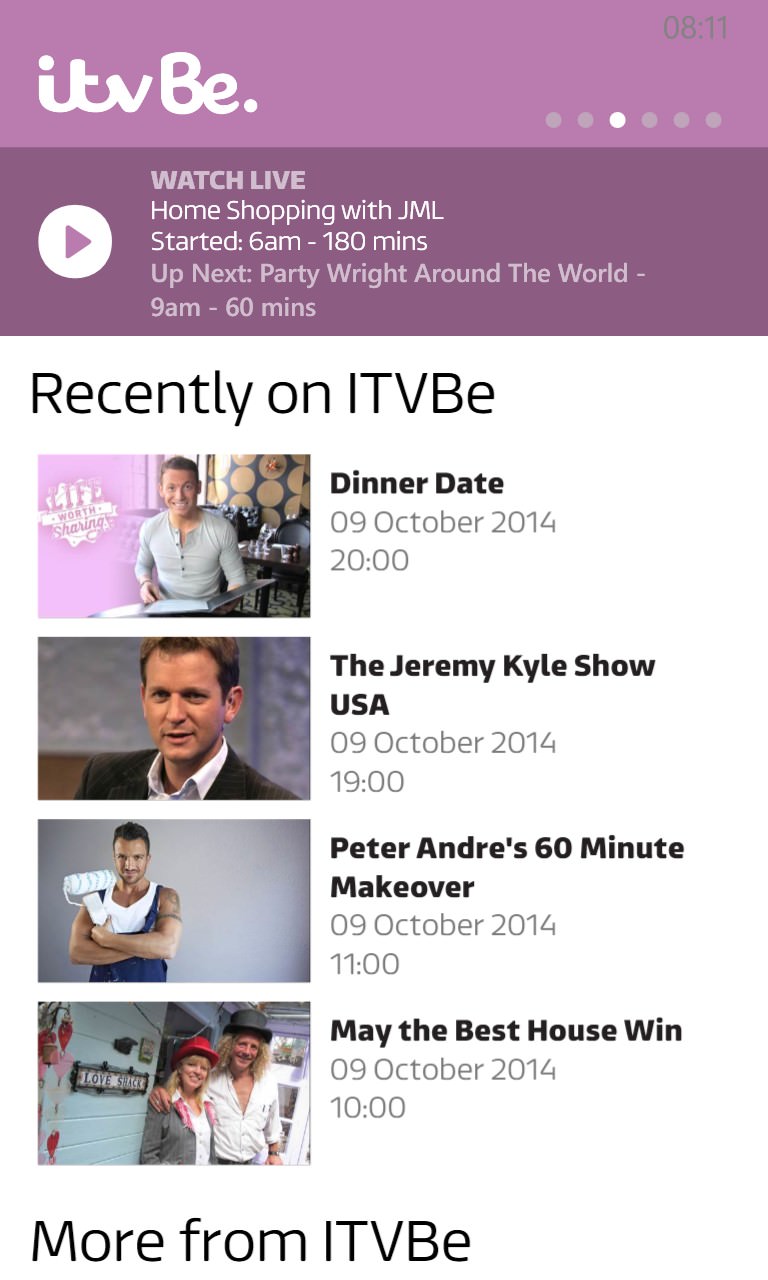 Screenshot, ITV Player