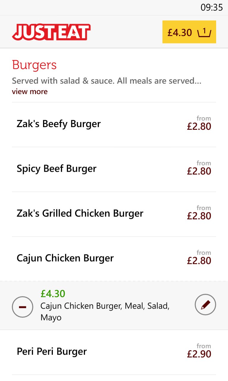 Just cheap eat order