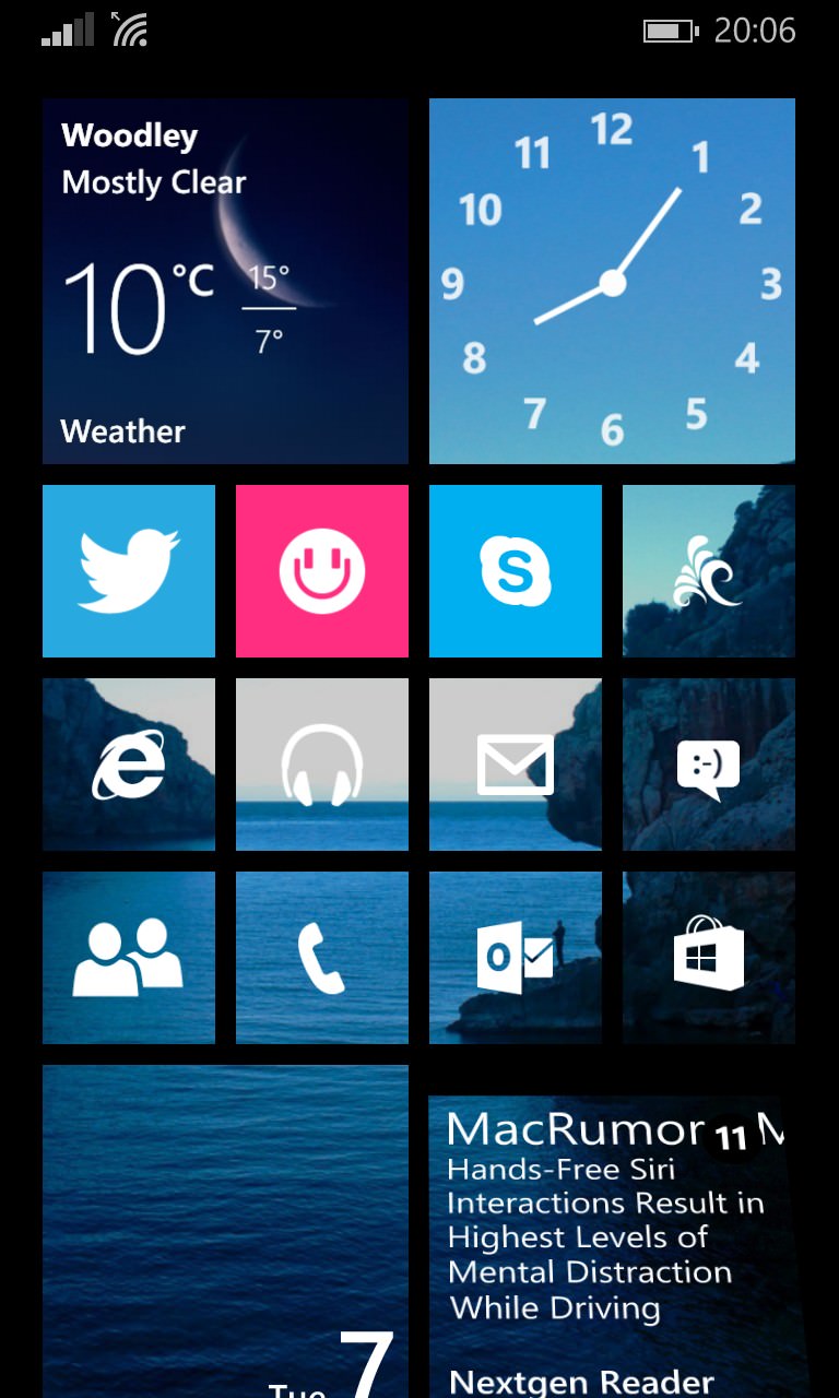 Screenshot, Live Tile Clock