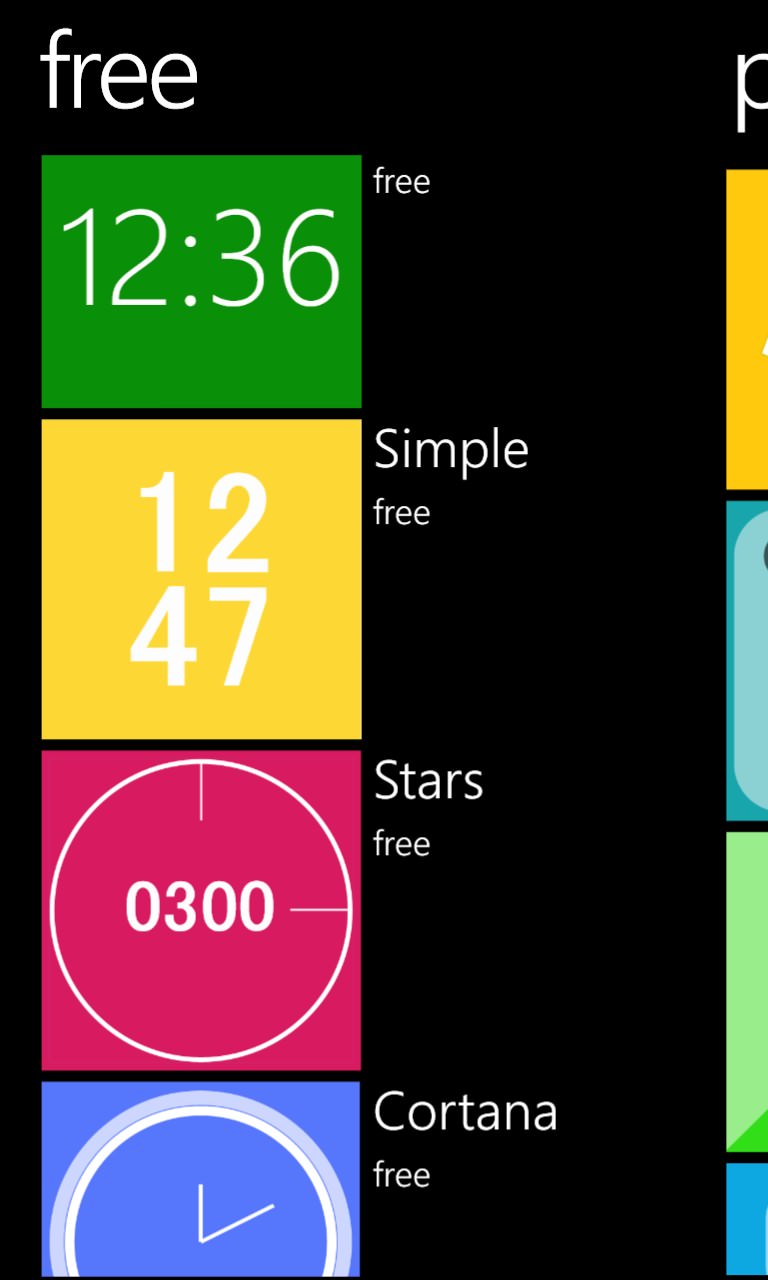 Screenshot, Live Tile Clock