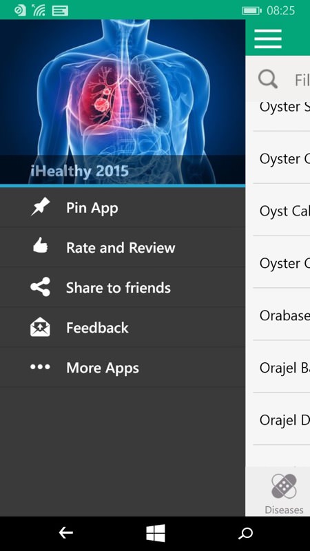 Screenshot, medical apps