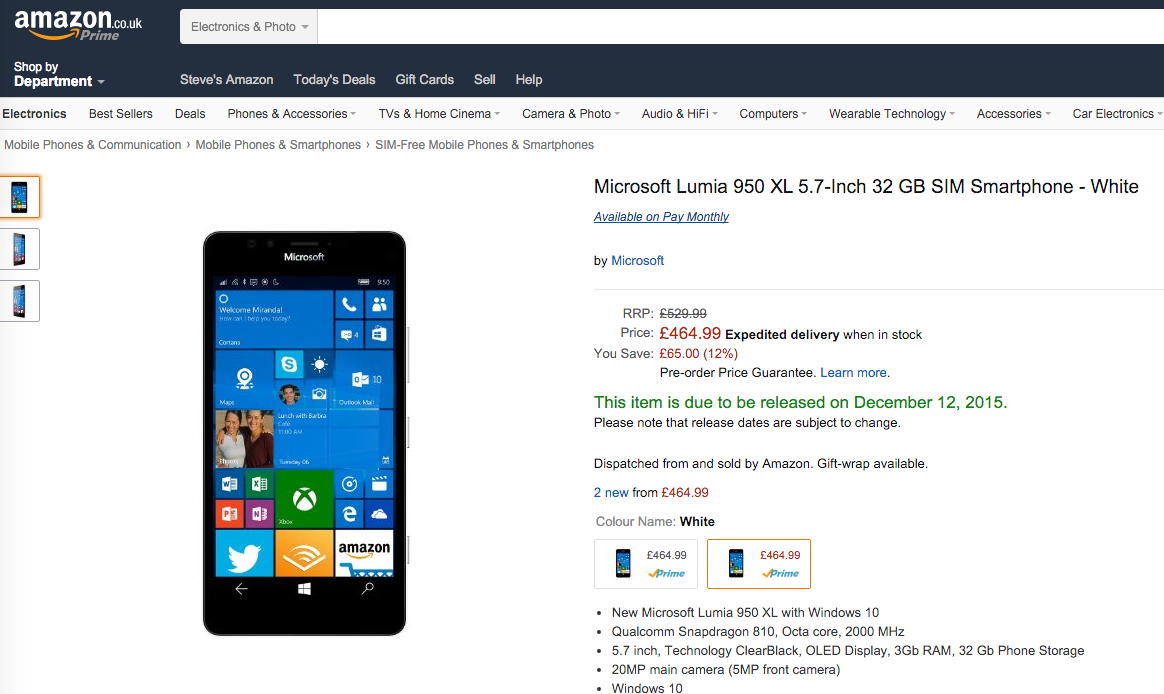 Lumia 950 XL