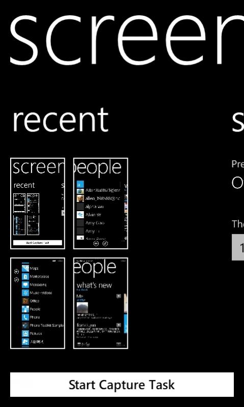 Screen capturer output for Windows Phone