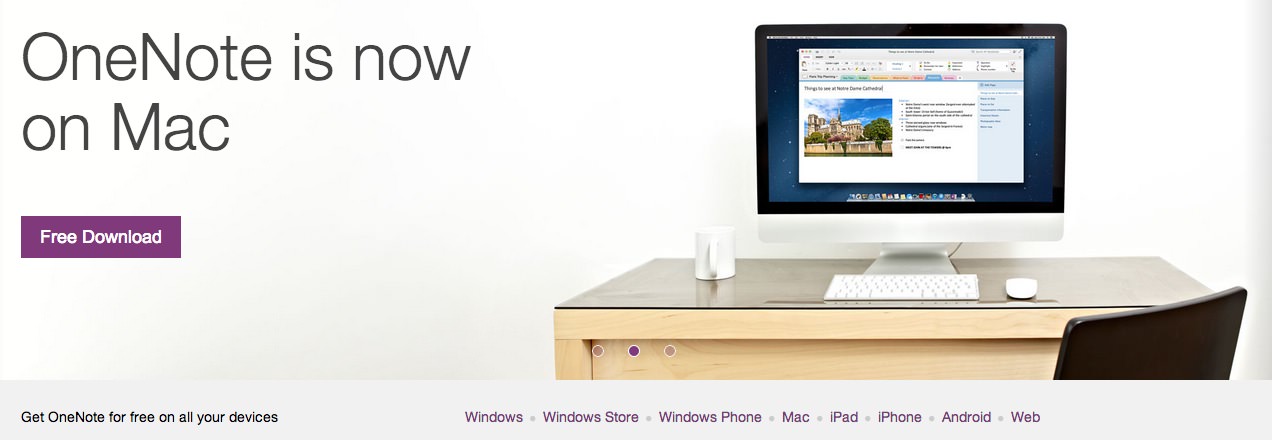 OneNote now free and out on Mac!