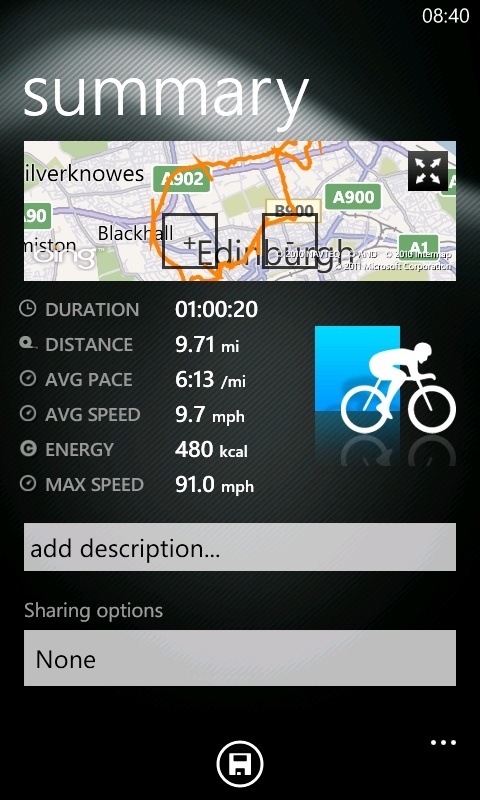 Sports Tracker on Windows Phone
