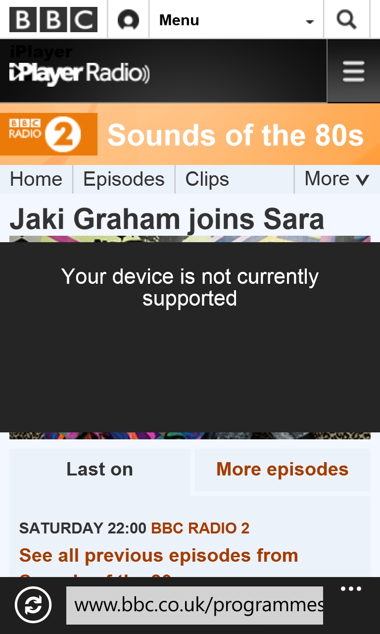 BBC iPlayer Radio for Windows Phone