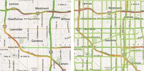 Maps trafic before and after