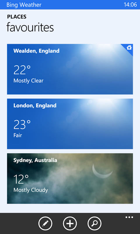 Bing Weather app