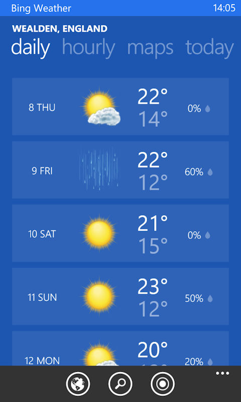 Bing Weather app