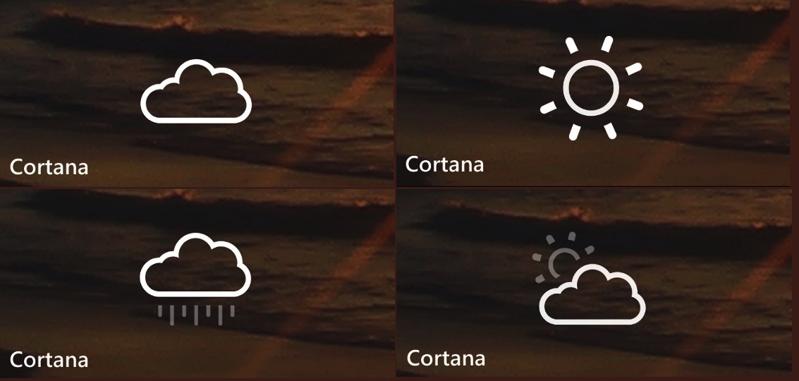 Cortana weather icons