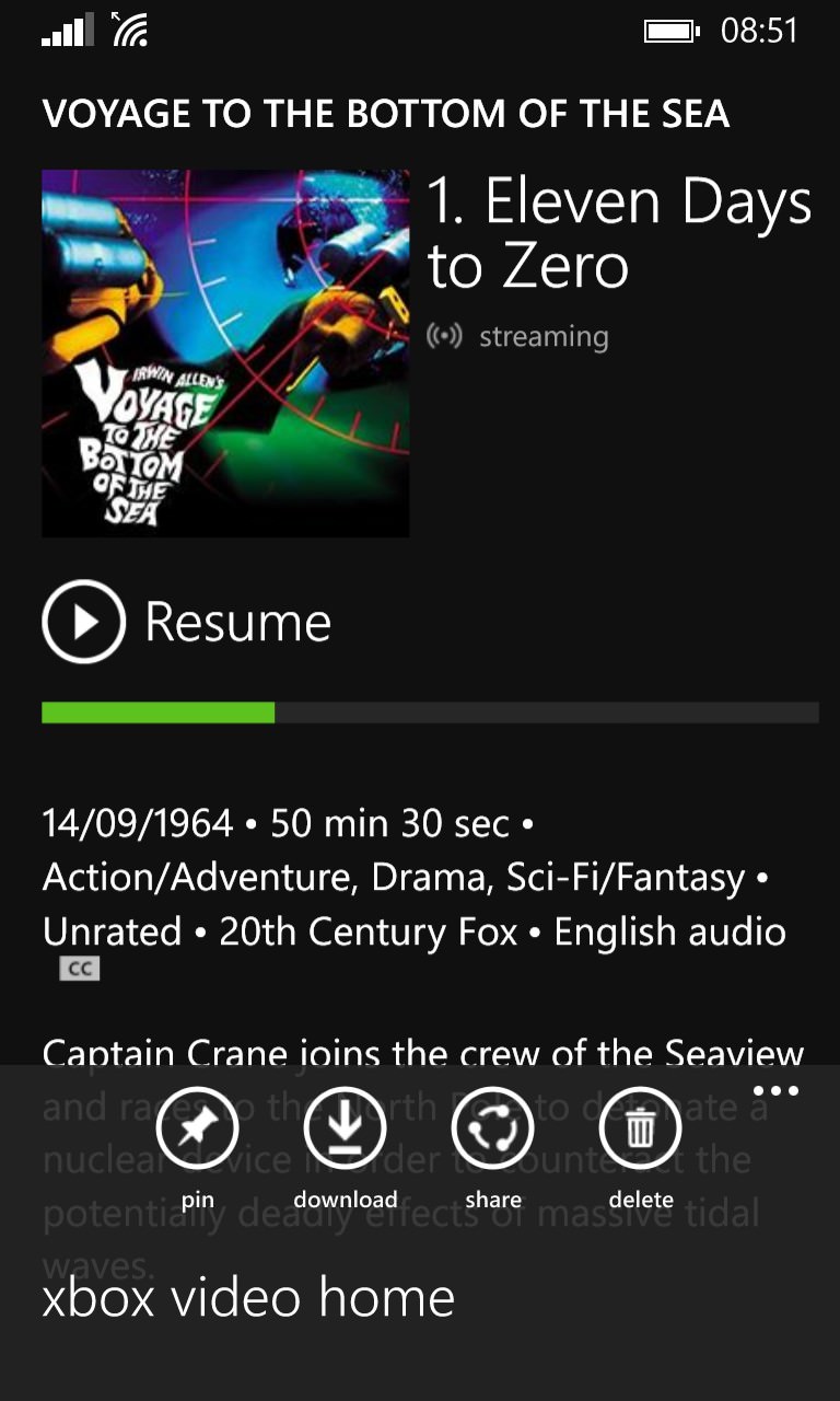 Screenshot, Xbox Video