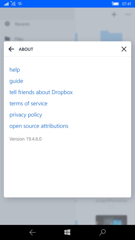 dropbox sign in from phone