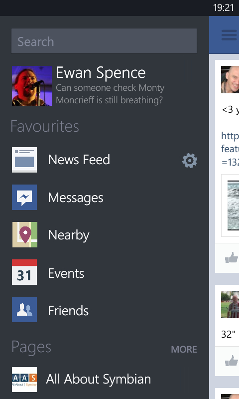 Facebook v5.00 on Windows Phone