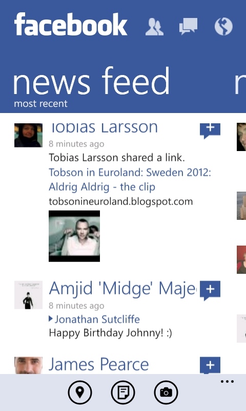 Facebook 2.3 on Windows Phones