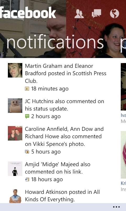 Facebook 2.3 on Windows Phones