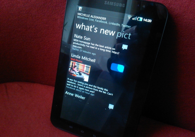 Samsung Galaxy Tab and the Metro UI demo