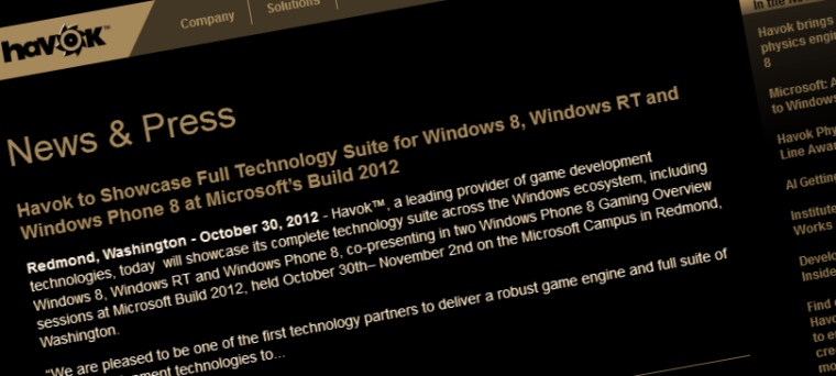 Havok Announces For WP8