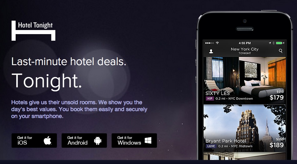 Hotel Tonight 'book in the moment' from your Windows Phone?