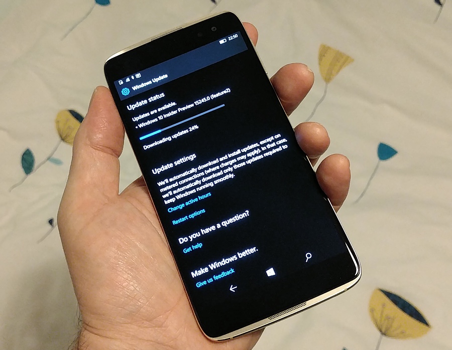 IDOL 4 Pro receiving the latest Fast ring build