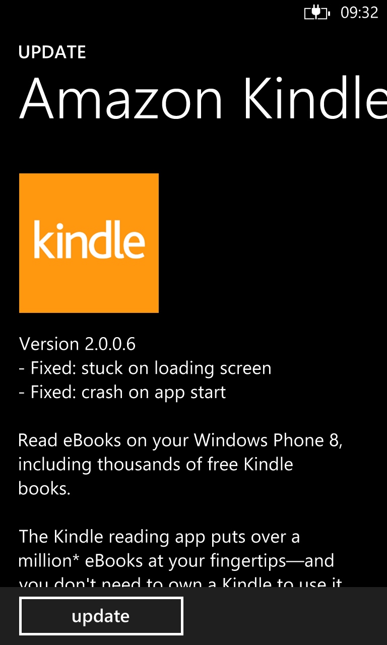 Kindle on Windows Phone