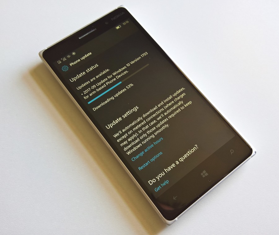 Lumia 830 updating