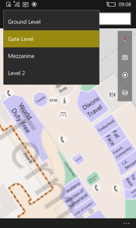 Maps screen