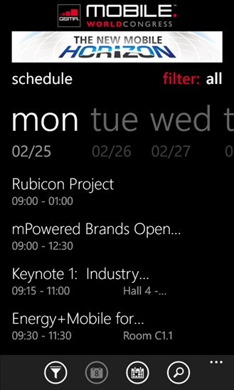 MWC App on Windows Phone